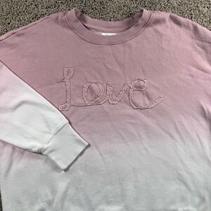 Maurices 0X Ombre Love Embroidered Crewneck Sweatshirt Women casual pullover